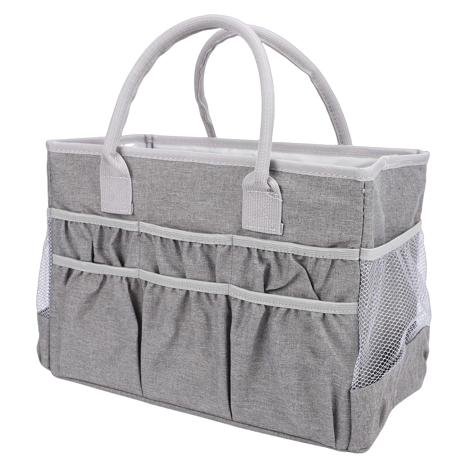 Fyearfly Craft Organizer Bag Wasserdicht Multifunktional Große Kunst Aufbewahrungstasche mit Mehreren Taschen Grau für Reisen und täglichen Gebrauch PVC Material