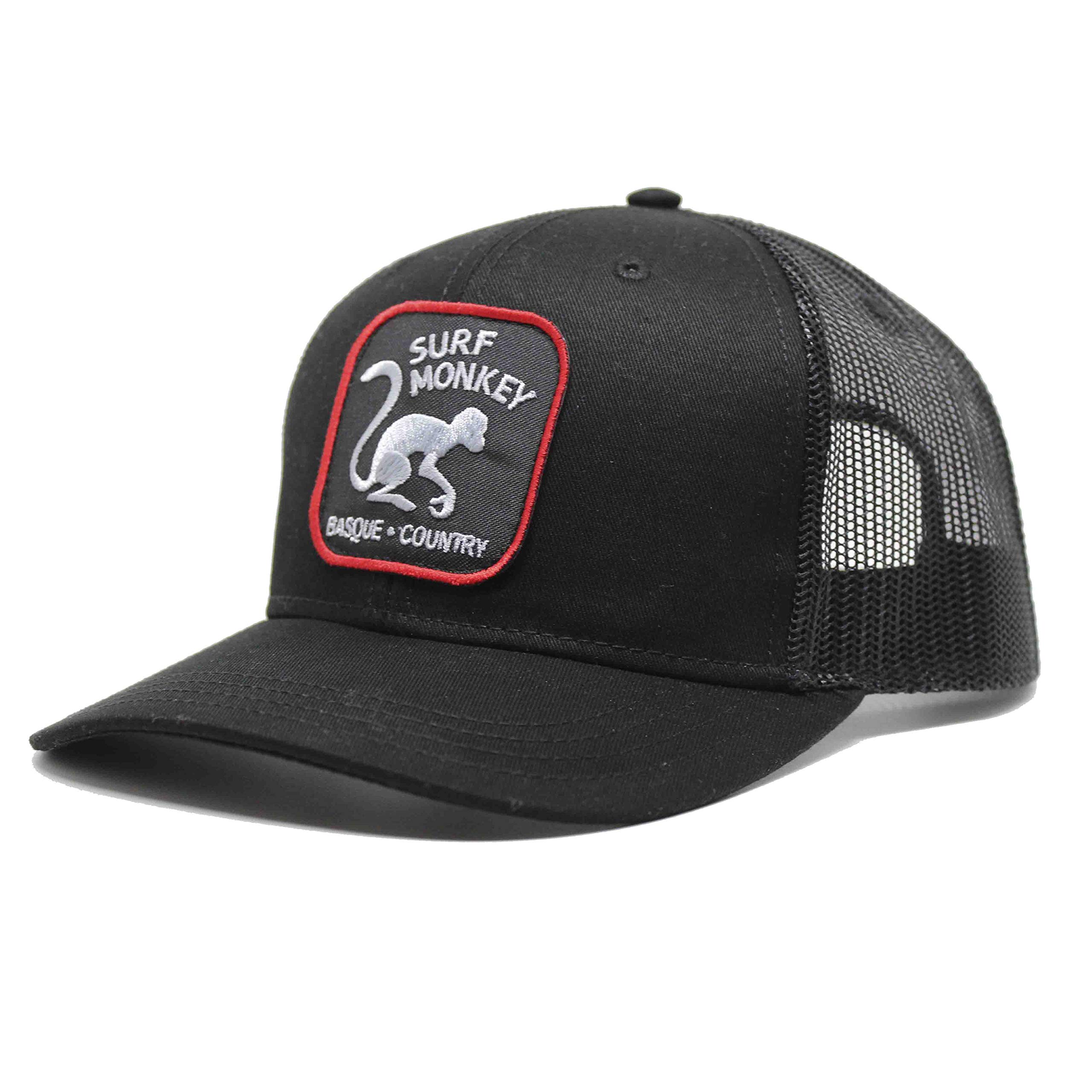 Surf Monkey Heathered Trucker Cap - Curved Visor - Adjustable Snapback Cap - Embroidered Patch Men/Women