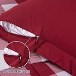 Downluxe Set de consolateur de Plaid léger (Queen) avec 2 Shams d'oreiller - 3-Piece ensemble - Plaid rouge/blanc - Alternative Reversible Comforter