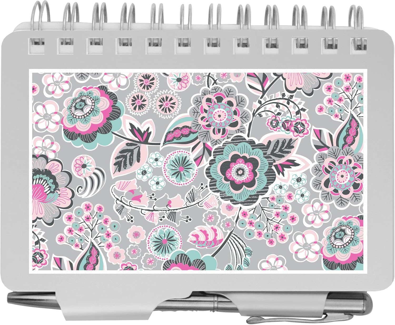 Wellspring Password Book, Whimsical Blooms (Password Book-Whimsical), Silver Aluminum, 3.5" x 4.5" Size