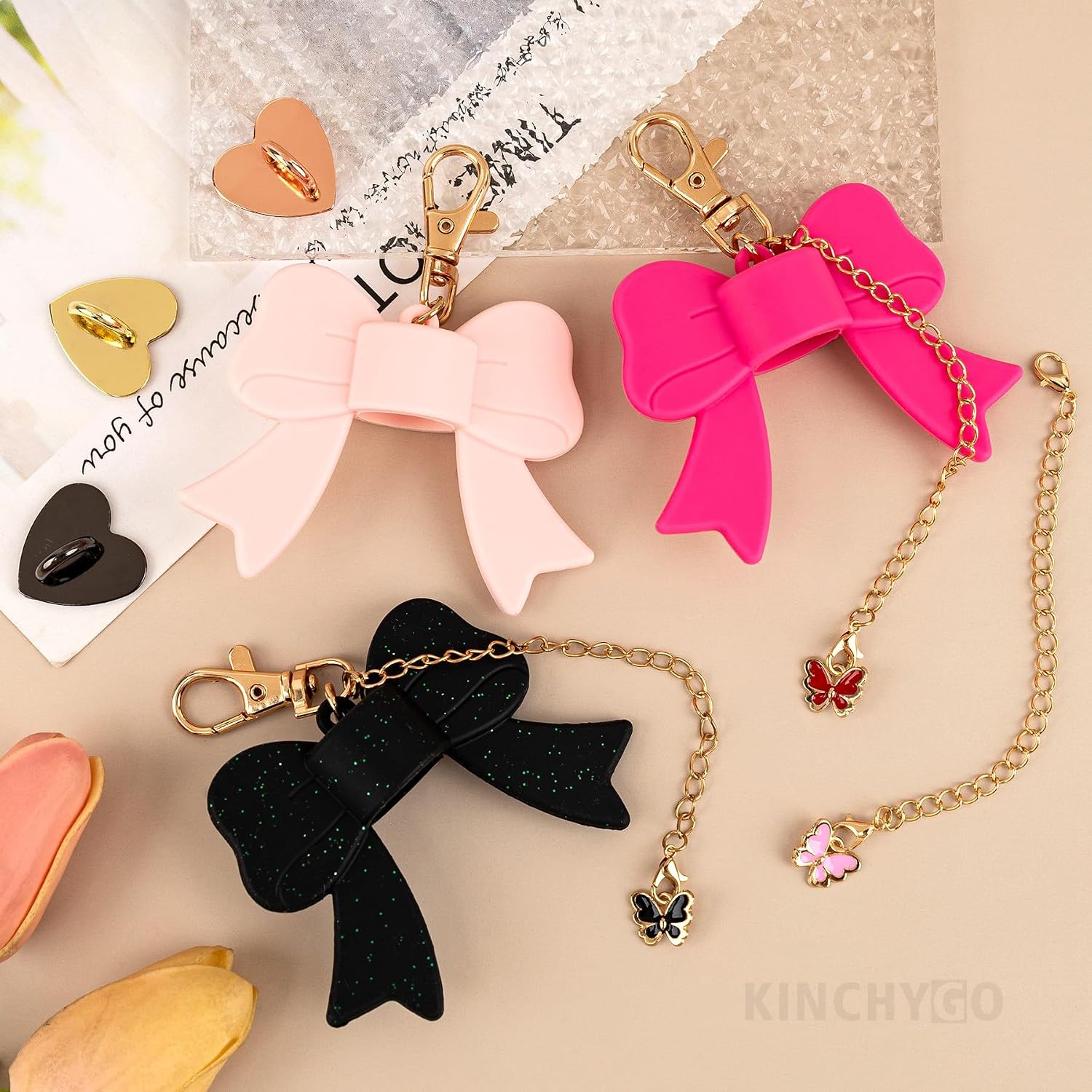 3 Pack Lip Gloss Keychain Silicone Cap Compatible Portable Lip image 3