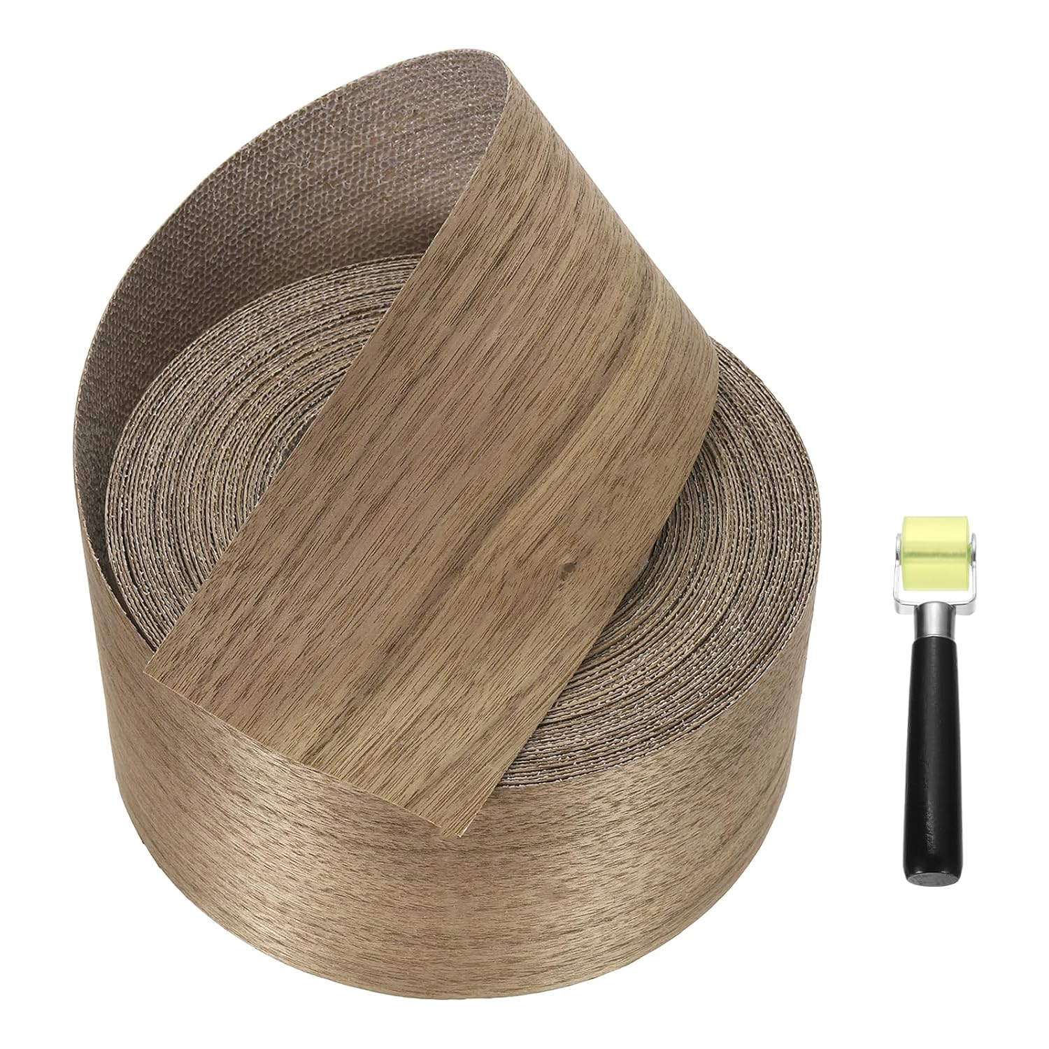 uxcell 3" x 49 ft Wood Edge Banding, Pre-Glued Iron On Edging Strip, Plywood Wood Grain Repair Tape for Cabinet Repair, Furniture Restoration, Handicraft DIY, Walnut