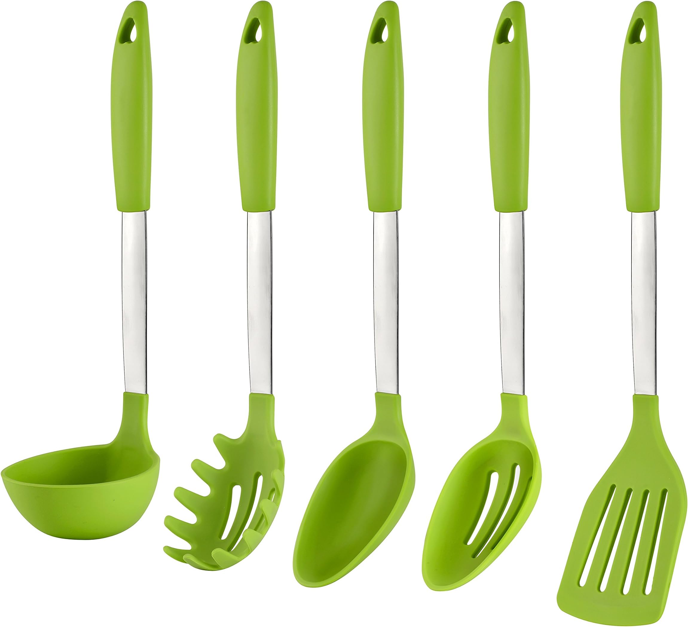 cooking Utensils Set By Kitchenbest – Made Of Stainless Steel & FDA Food Grade Silicone – BPA Free - Extremely Heat Resistant – Dishwasher Safe – Stylish Cooking Tools – Available In Different Colors