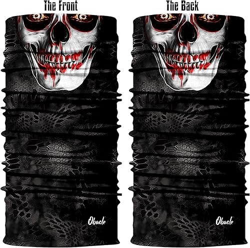Miniatura 141 de Obacle - Tapabocas con cuello polar y de estilo de pañuelo contra el polvo y el sol para hombre y mujer Calavera Azul Ojo y Nariz