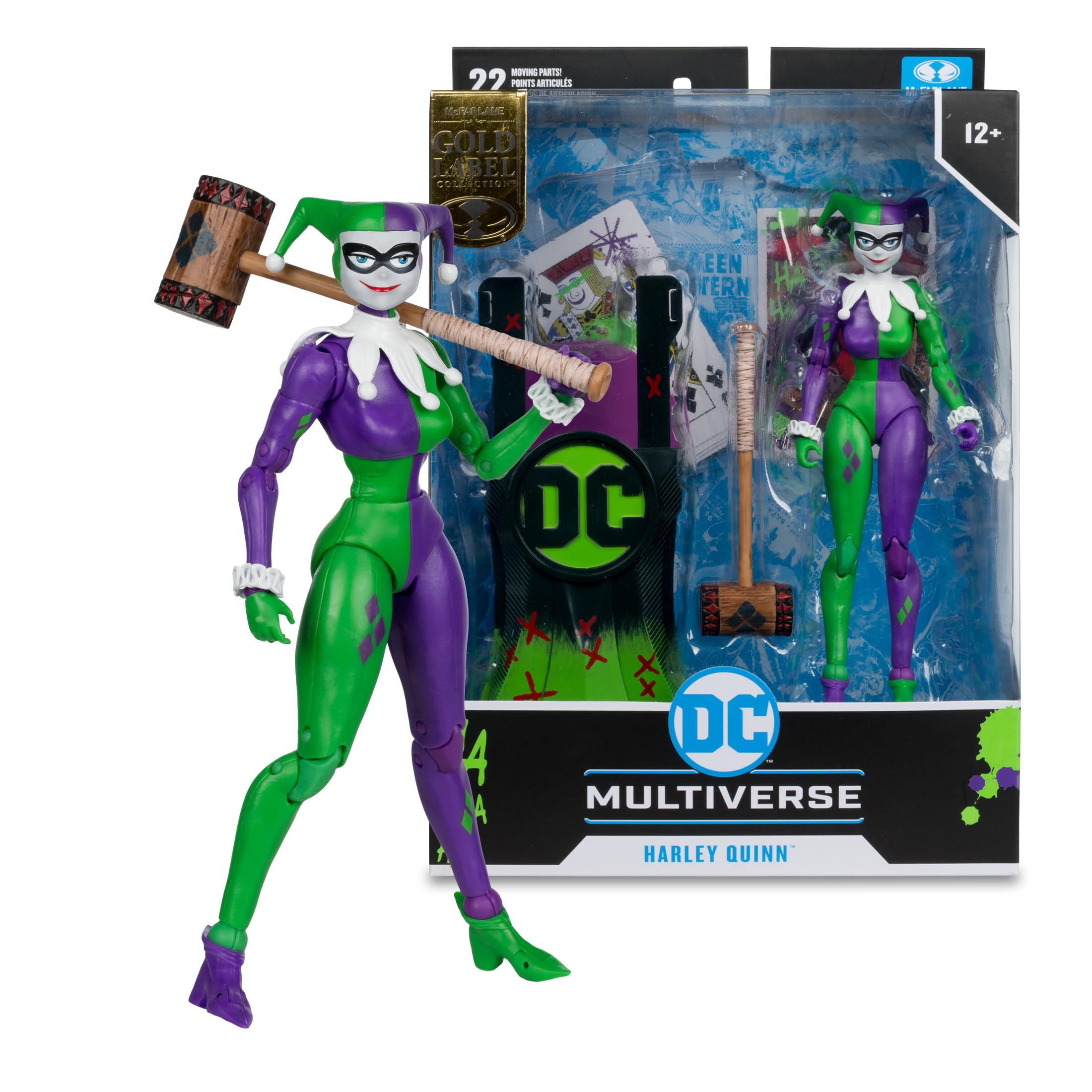 Bizak McFarlane Toys DC Multiverse Harley Quinn Edition Gold Action Figure 18 cm, Batman DC Collectible Figure with Card Unique Collectible Figure, from 12 Years, (64387237)