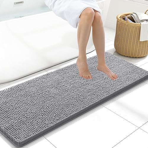 Miniatura 21 de Arotive Alfombras de Baño 30x20, Alfombras de Baño de Chenilla Shaggy Extra Suaves y Absorbentes, Lavables a Máquina con Respaldo de Goma