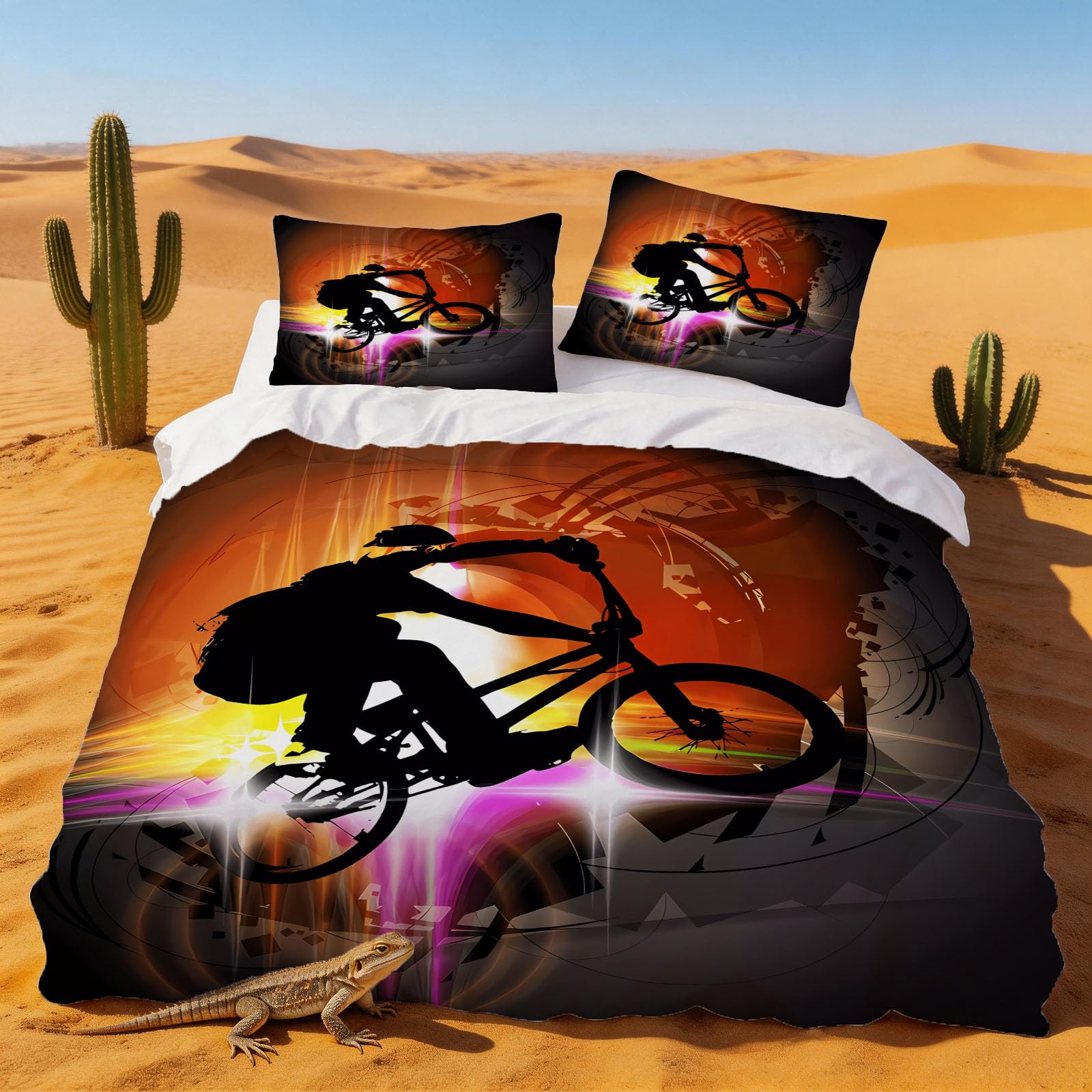 Parure de lit 200 x 200 VTT pour une chambre d'ado dynamique et passionné de cyclisme
