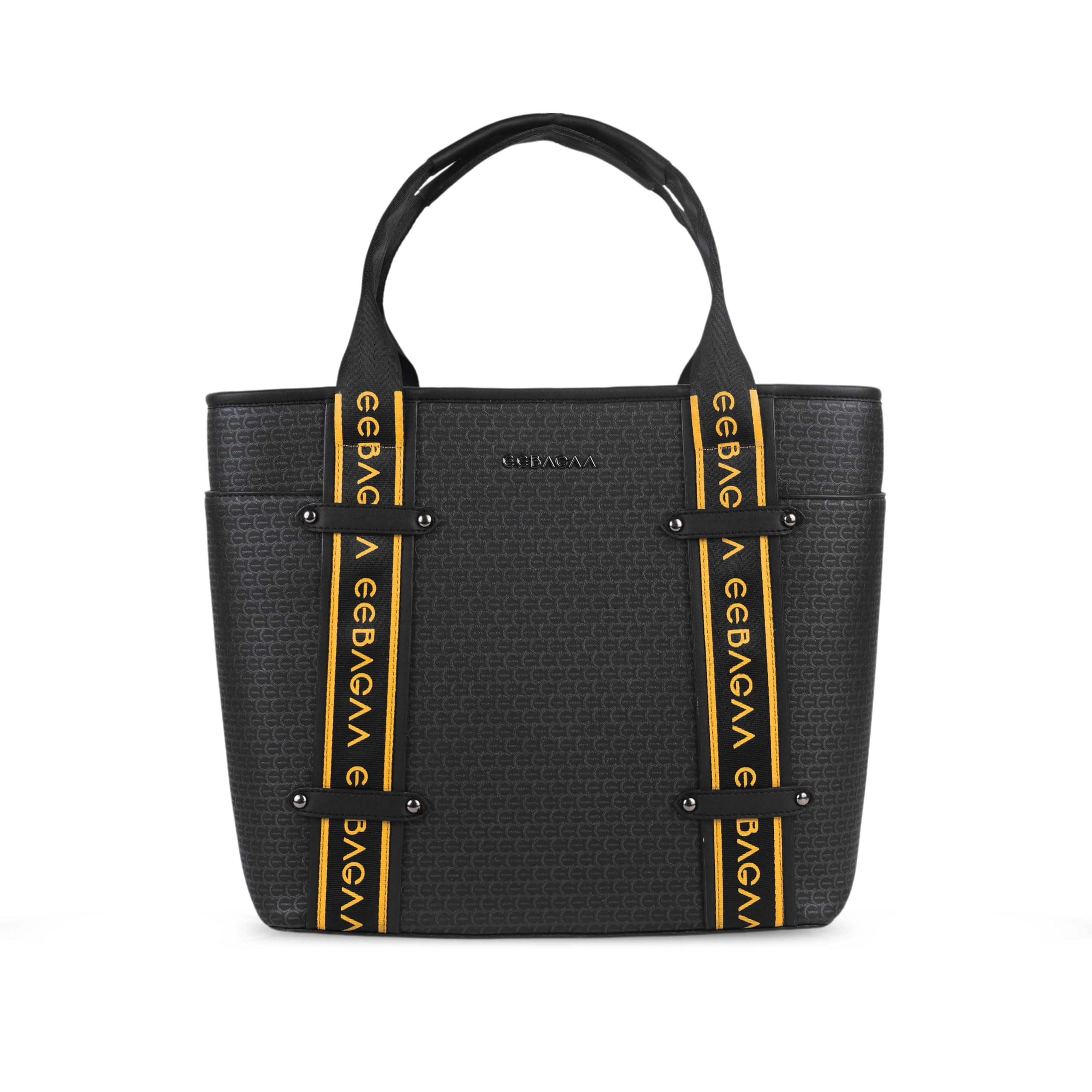 Women’s Large Black Tote Handbag | Stylish PU Leather Shoulder Bag with Side Pockets & Detachable Strap | Office, Travel & Everyday Use-image-3