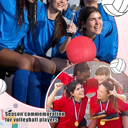 Miniatura 4 de SMAODSGN 12 pelotas de voleibol rojas de 4 pulgadas, minibolas de voleibol en miniatura, bolas de repuesto para juegos de voleibol, regalos para