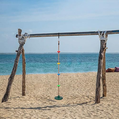 Miniatura 7 de Sunnyglade - Juego de asiento para columpio para niños con plataformas y disco para exterior incluye correa para colgar y mosquetón de bloqueo