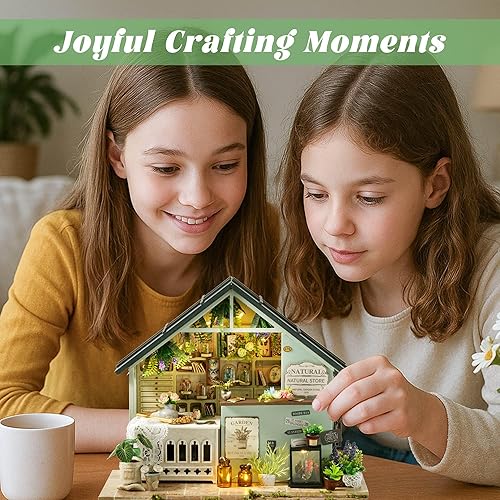 Miniatura 12 de Flever Kit de casa de muñecas en miniatura, habitación creativa con muebles para regalo romántico de obras de arte (hora del té de la tarde)