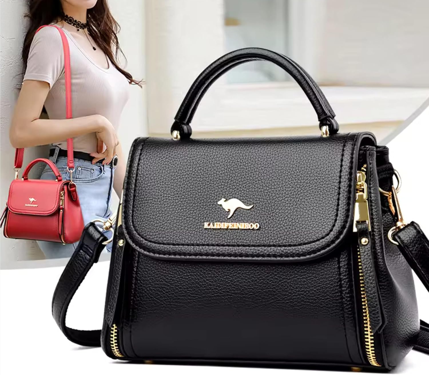 Trendy Leather Top Handle Crossbody Handbags For Women Popular Shoulder Purse For Women Luxury Small Satchel Purse For Women