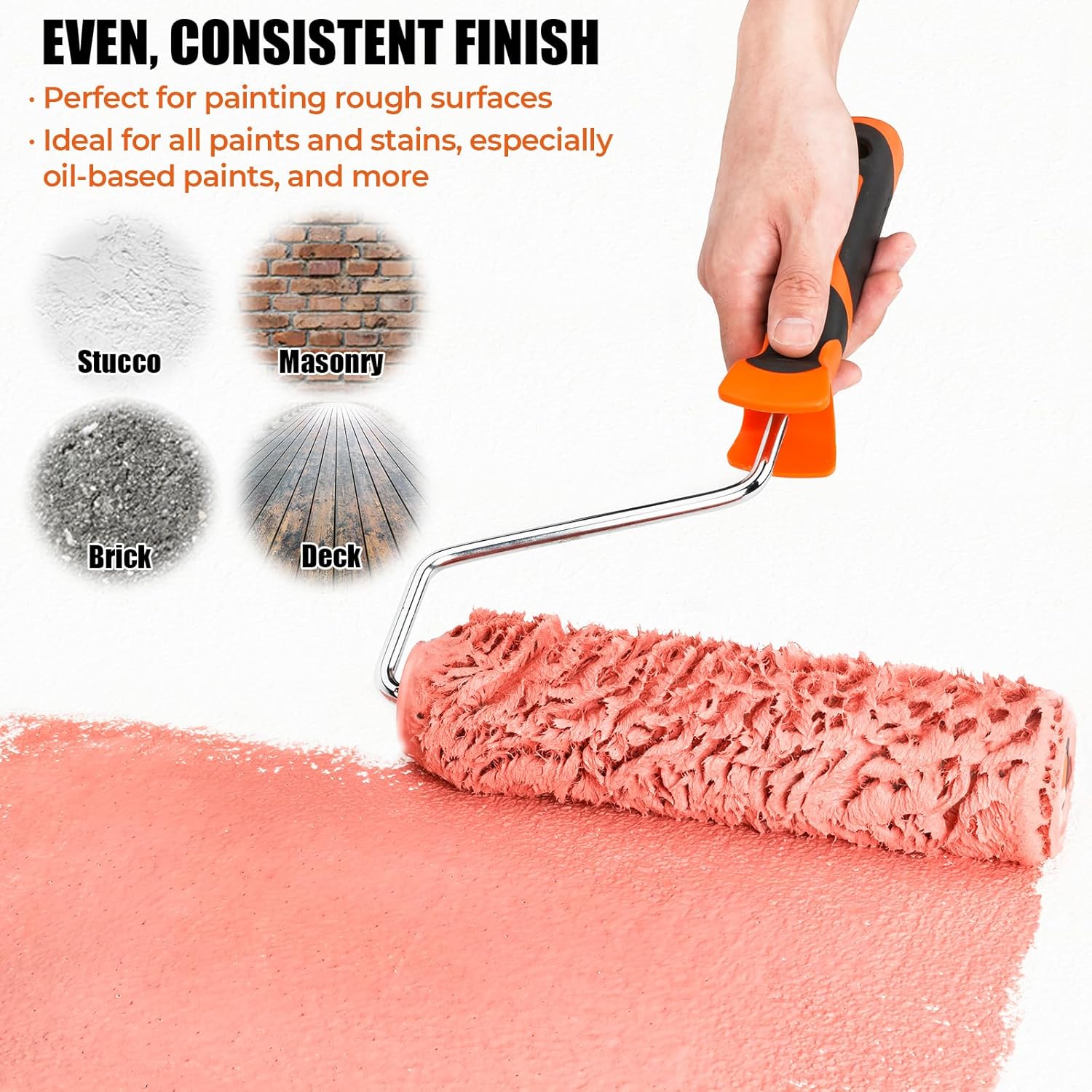 6 Pack 9" x 3/4" Nap Professional Lambswool Paint Roller Covers, Shed-Resistant 100% Natural Lambs Wool, Premium Lambswool Roller for Semi-Rough to Rough Surfaces, All Paints and Stains