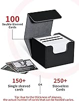Vista 3 de ZLCA Caja de Mazo de Cartas con 2 divisores para tarjetas MTG, caja de almacenamiento horizontal grande para tarjetas que se adapta a más de 150 4