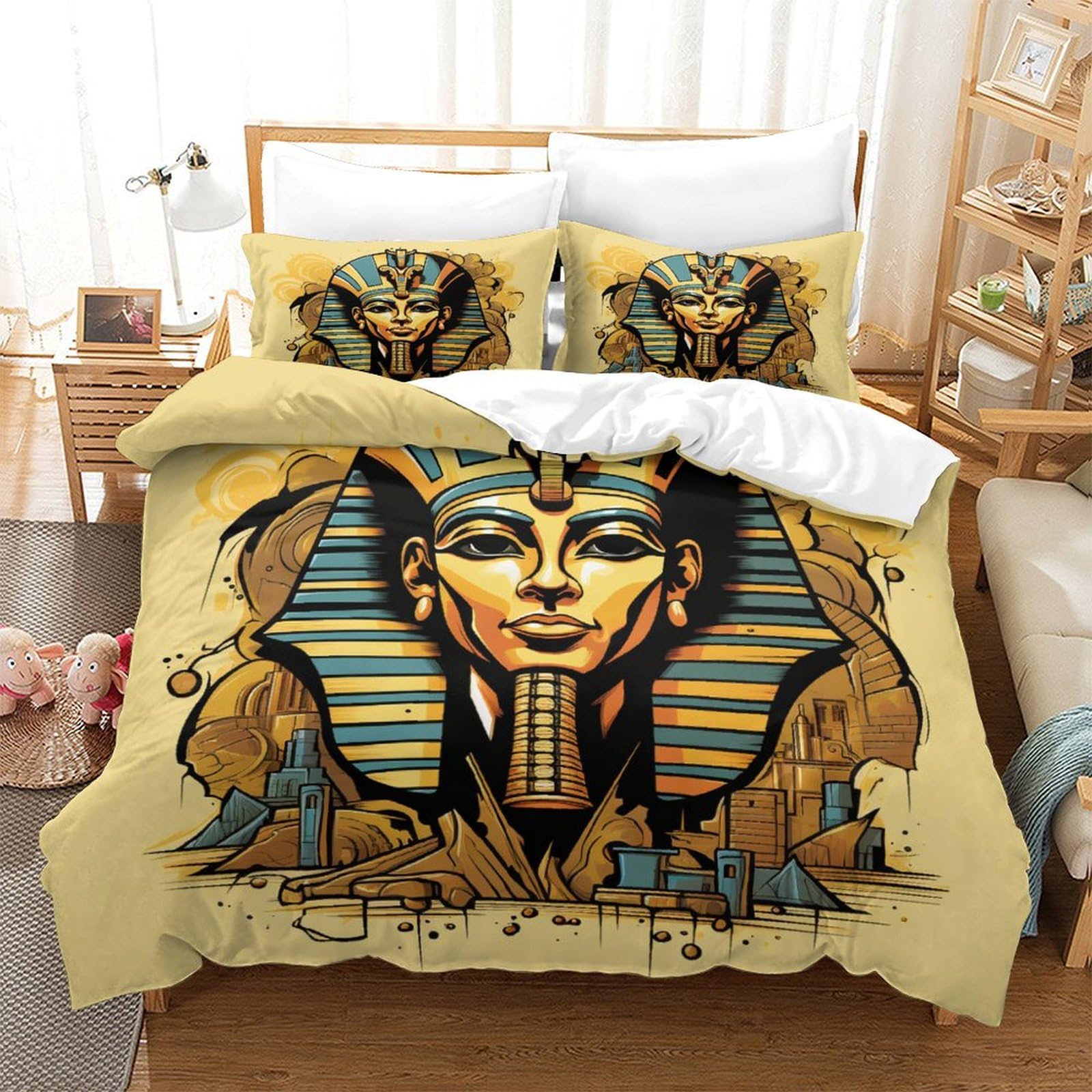 Housse de couette hypoallergénique 260x220 zippée pour peaux sensibles et grand lit super king