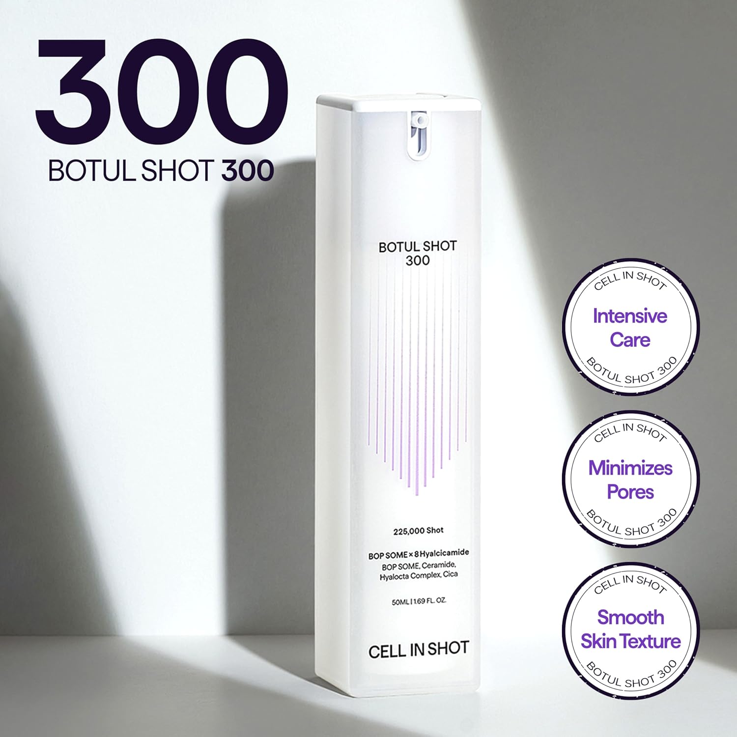 BOTUL SHOT 300 - Korean Microneedling Skin Booster with Centella Asiatica, Hyaluronic Acid and BOP SOME for Daily Pore Tightening. 1.69 fl.oz (50 ml)