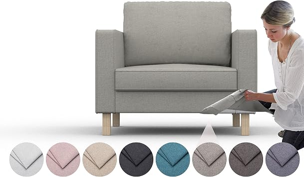 comfortly | Cover for Karlstad Armchair, Replacement Slipcover, Heavy Duty 5 pcs Cover, Pets and Stain Proof Durable Nano-Tech Fabric, Easy to Clean & Replace Cashmere Blends - Rabbit