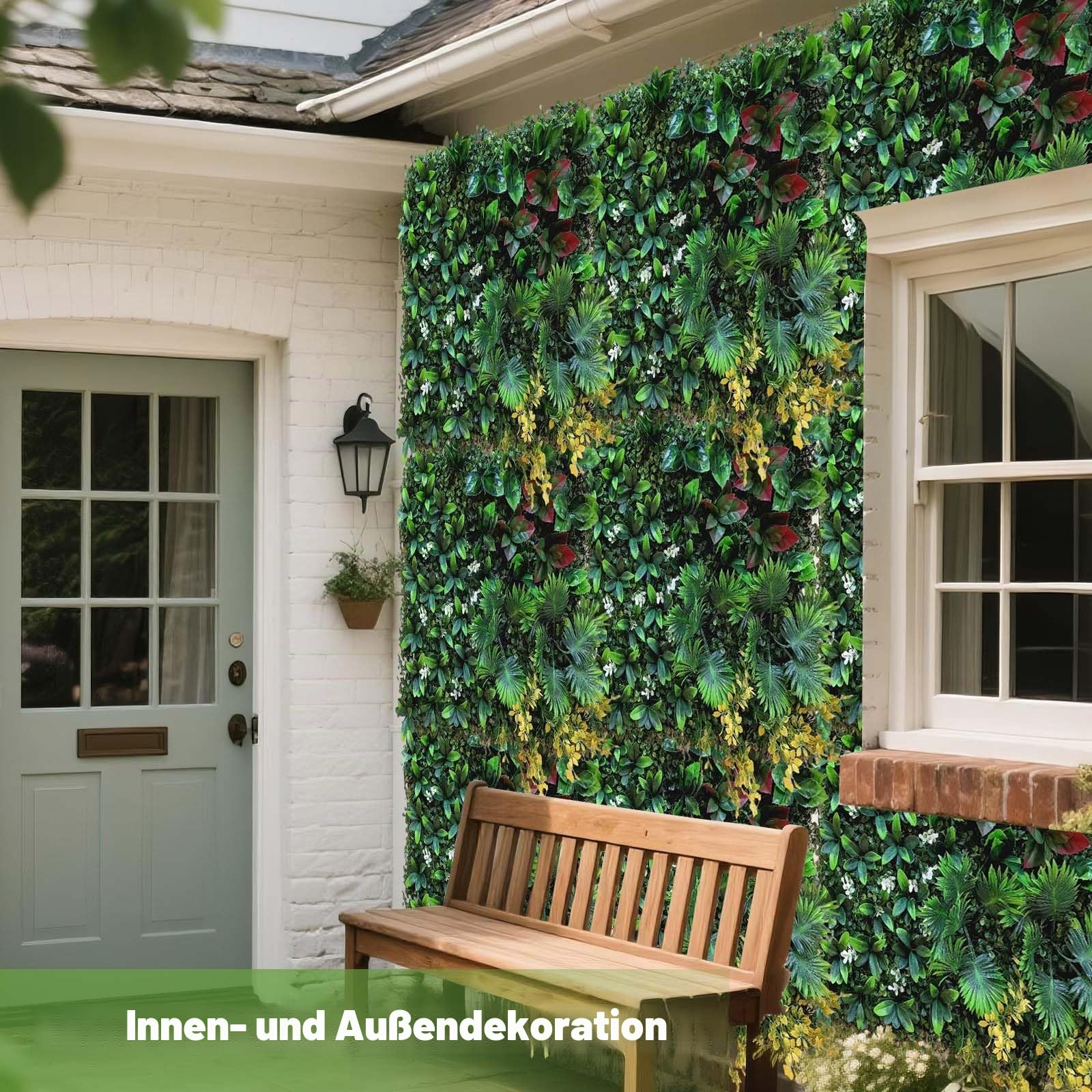 12 Stück Künstliche Pflanzen Rasen Wand 50X50cm, Künstliche Pflanzenwand UV Geschützt, Künstliche Buchsbaumplatten Anti-Verblassen, Buchsbaumhecke Wandpaneele für Garten im Freien, Indoor Dekoration