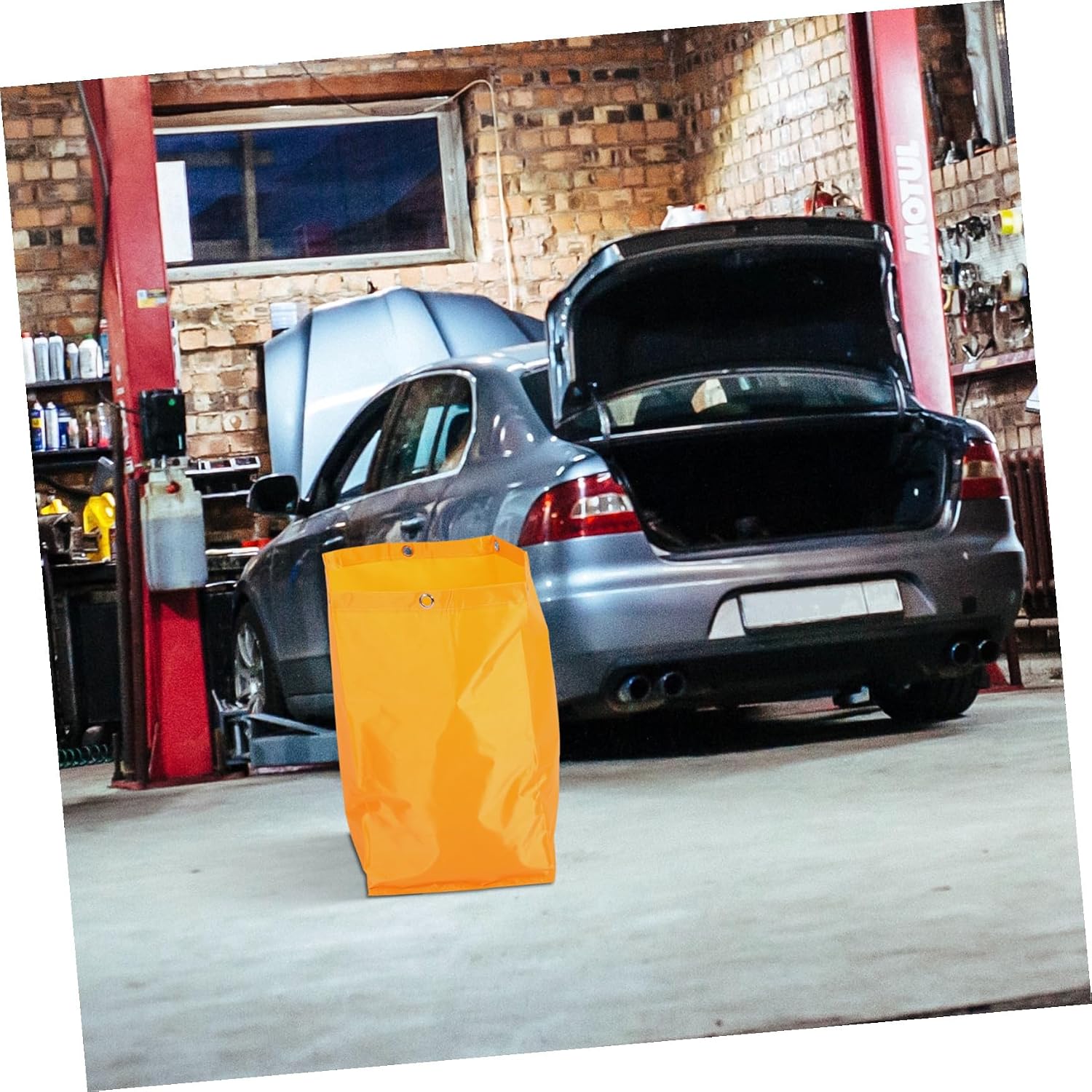Replacement Yellow Fabric Cleaning Cart Bag for Janitorial and Housekeeping Carts, Sturdy Multipurpose Cleaning Bag Front Opening for Industrial Use