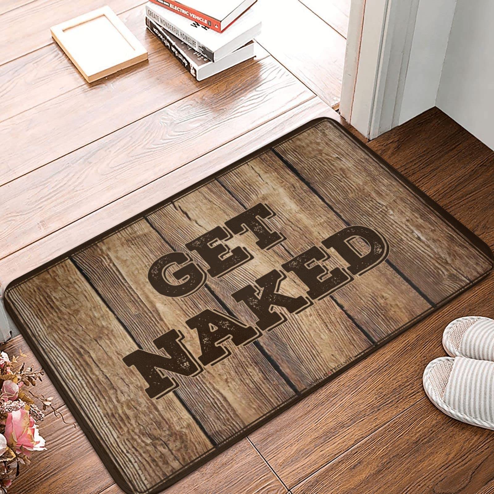 Paillasson d'entrée automne Get Naked Rug tapis de porte extérieur 65x90 cm