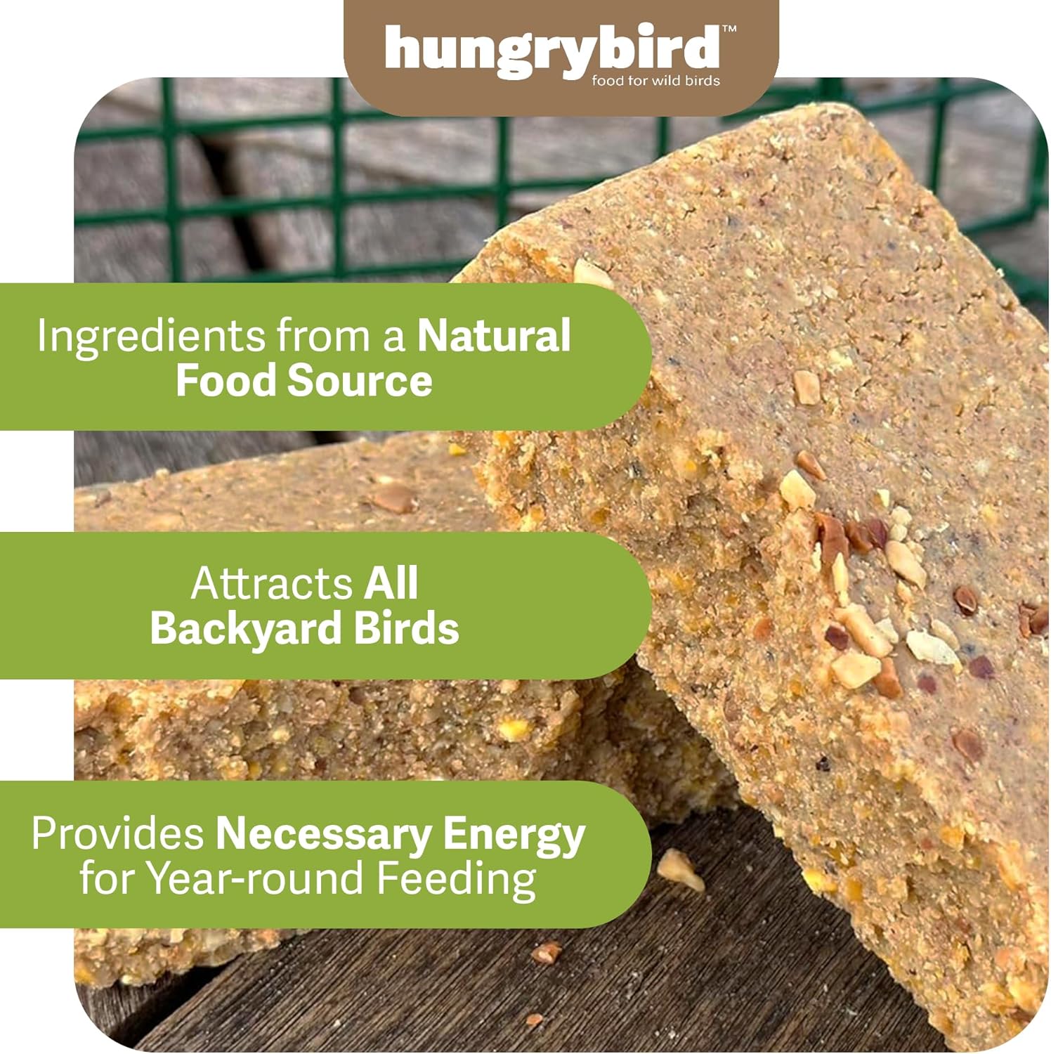 NaturAll Non-GMO, High-Protein Peanut Butter Suet Cake for Outside Wild Bird Feeders, Pack of 12