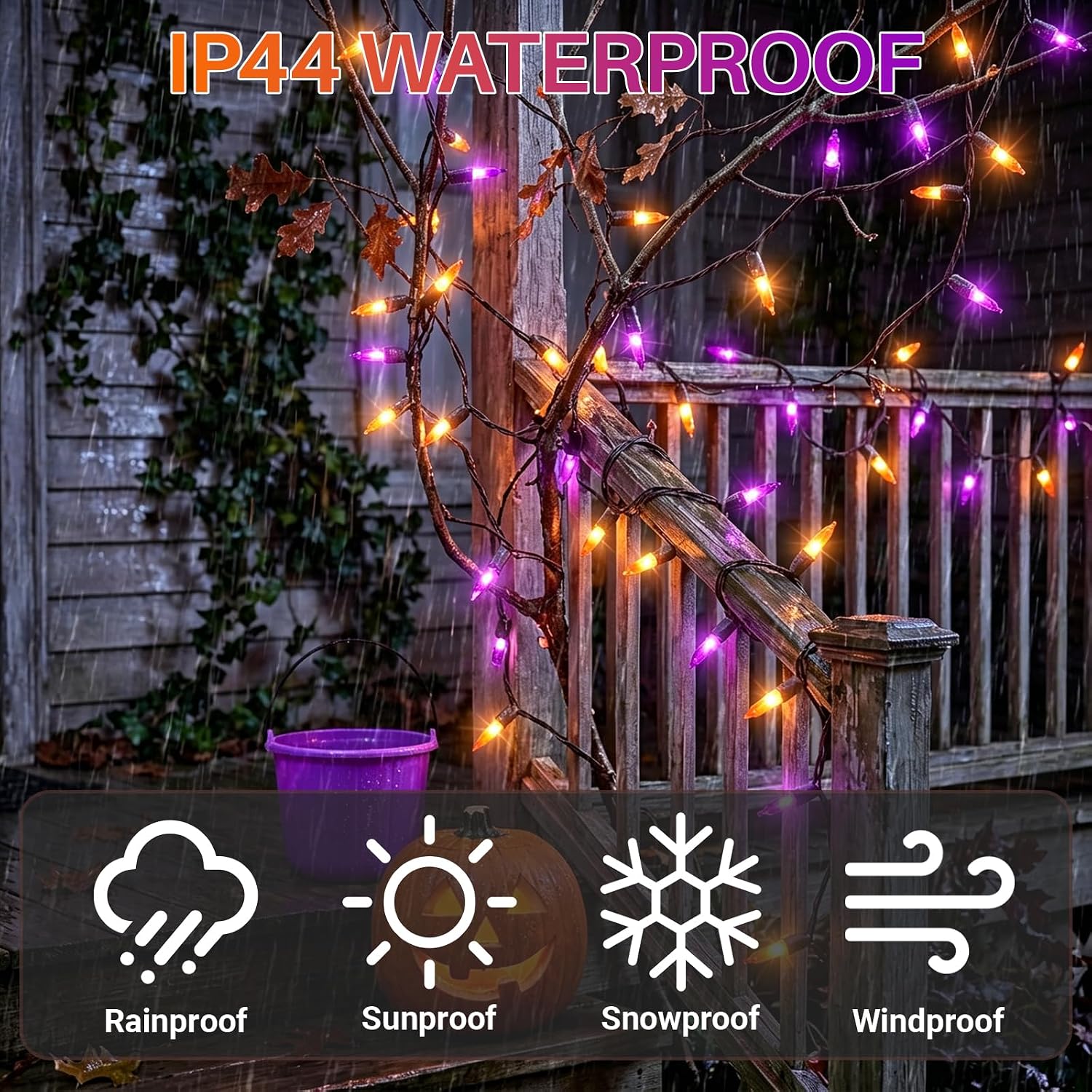 LAMPHOME Halloween String Light,100 Count Incandescent Mini String Light for Halloween Home Garden Tree Party Patio image 4