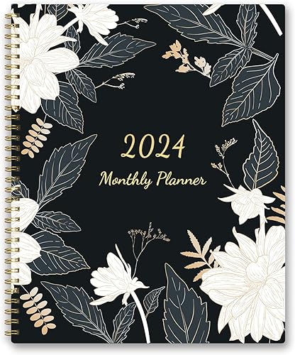 Agenda mensual 2024, enero de 2024 a diciembre de 2024, 8.9 x 11 pulgadas, agenda de 12 meses con pestañas mensuales, ofertas de doble alambre,