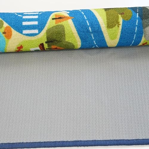 Miniatura 5 de Alfombra de carretera para niños de 26 x 55 pulgadas, alfombra de poliéster suave con diseño de calle urbana, respaldo de TPR antideslizante,