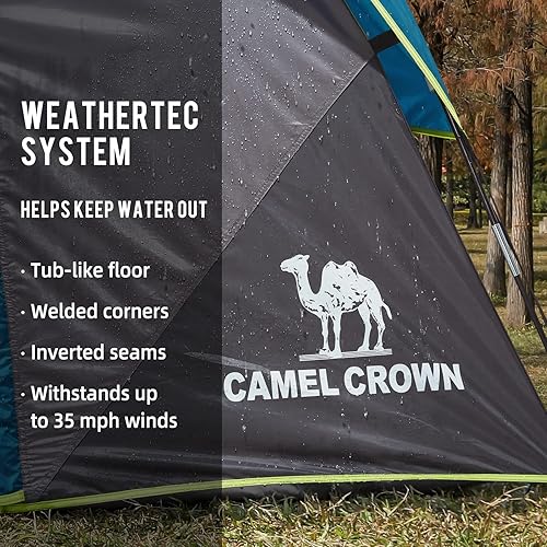 Miniatura 4 de CAMEL CROWN Tiendas para acampar 46 persona tienda impermeable fácil configuración tiendas de mochilero