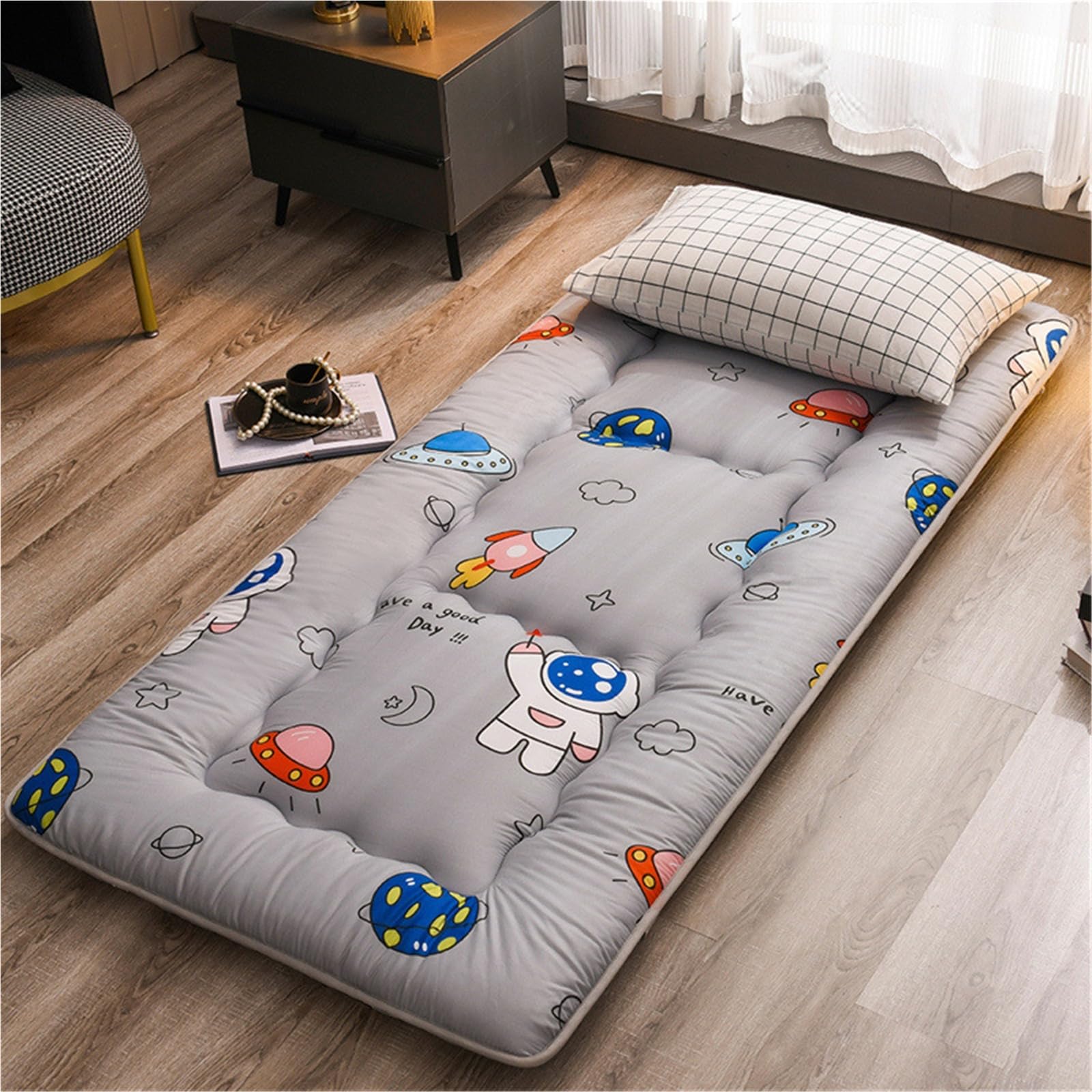 hxoity Japanese Floor Mattress Japanese Futon Mattress Tatami Sleeping Mat Thicken Foldable Tatami Roll Up Mat Guest Mattresses Single Floor Bed Sleeping Pad
