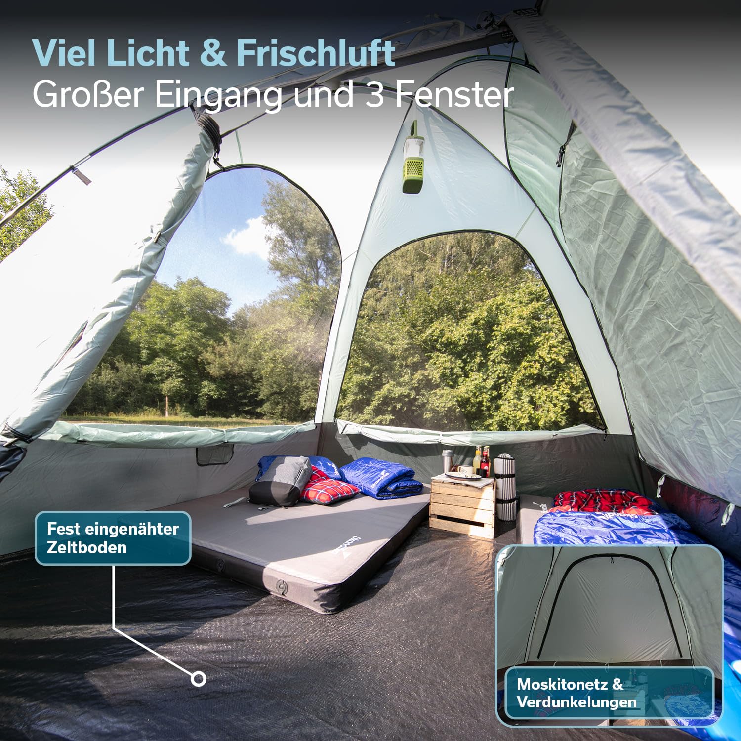 skandika Pitea SUV - Tienda Avance para Furgonetas de Camping - 4 Personas - 300 x 300 x 220cm - Suelo Cosido en Forma de bañera - Material Reciclado - mosquiteras
