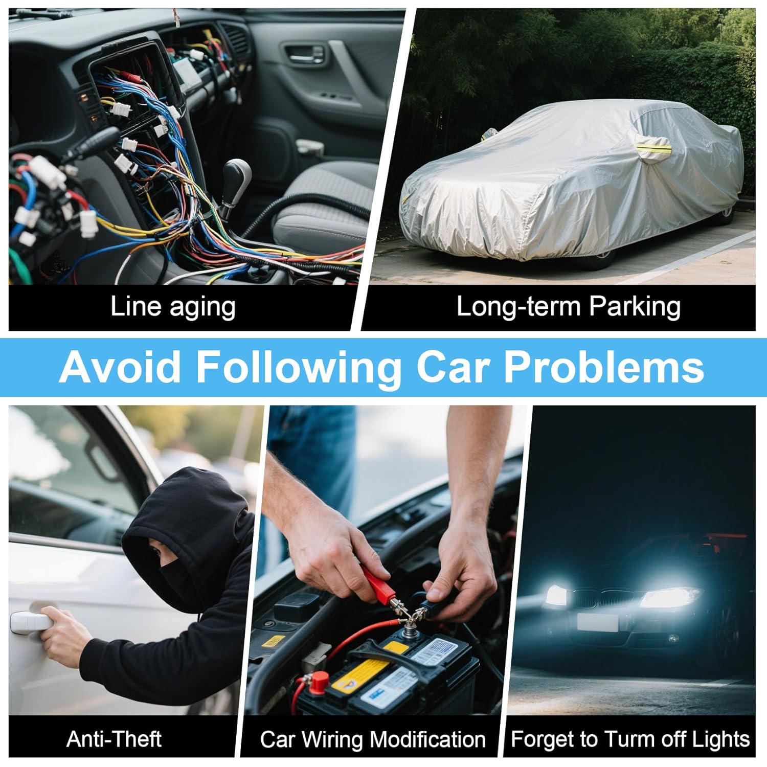 Kill Switch 12V/24V 240A, Remote Battery Disconnect Switch, Car Battery Kill Switch, Anti Theft, Automatic Cut/Shut Off Switch, for Truck Boat Auto Car