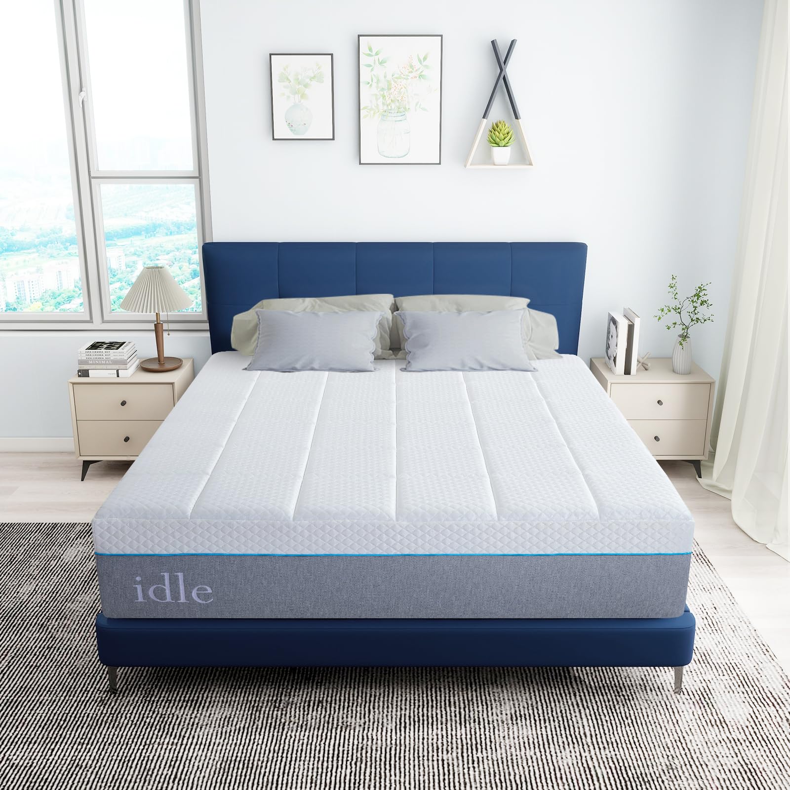 MUUEGMQueen Gel Memory Foam Mattresses 14 Inch Medium Firm Mattress Bed in a Box, Breathable Mattresses Queen Size for Pressure Relief & Cooler Sleep, CertiPUR-US Certified, Made in USA