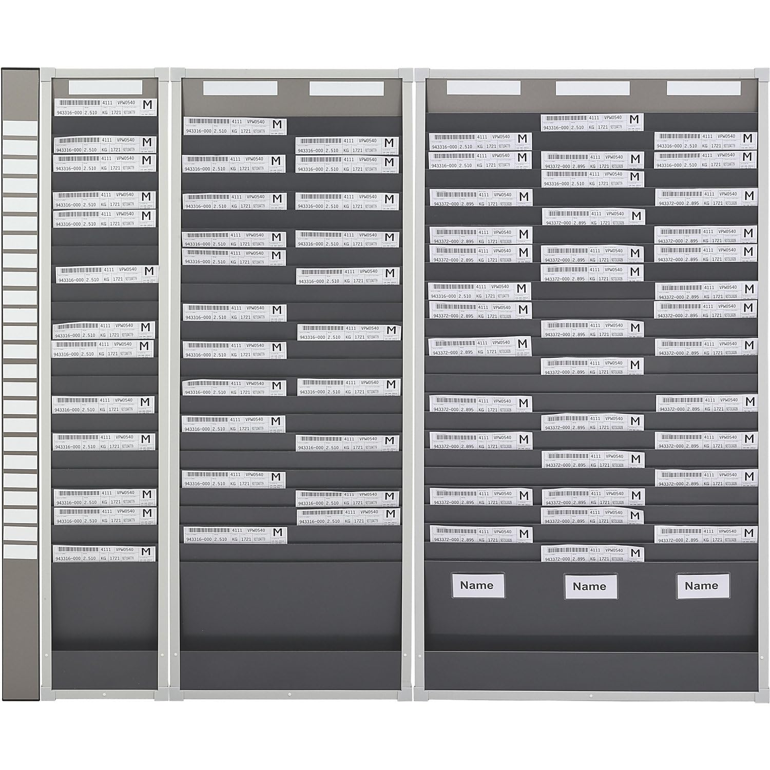 Sistema di smistamento documenti, 25 scomparti, altezza 1350 mm, colonna indice.