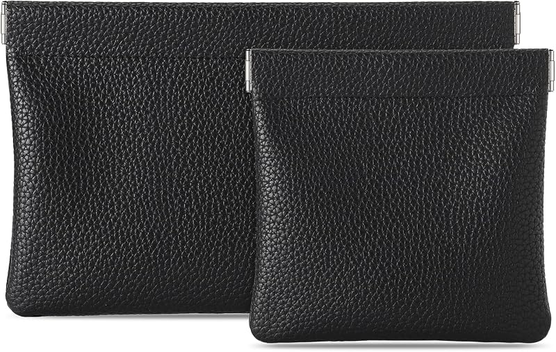 Sightor Necessaire de Maquiagem de Bolso em PU, Preta, Pacote com 2