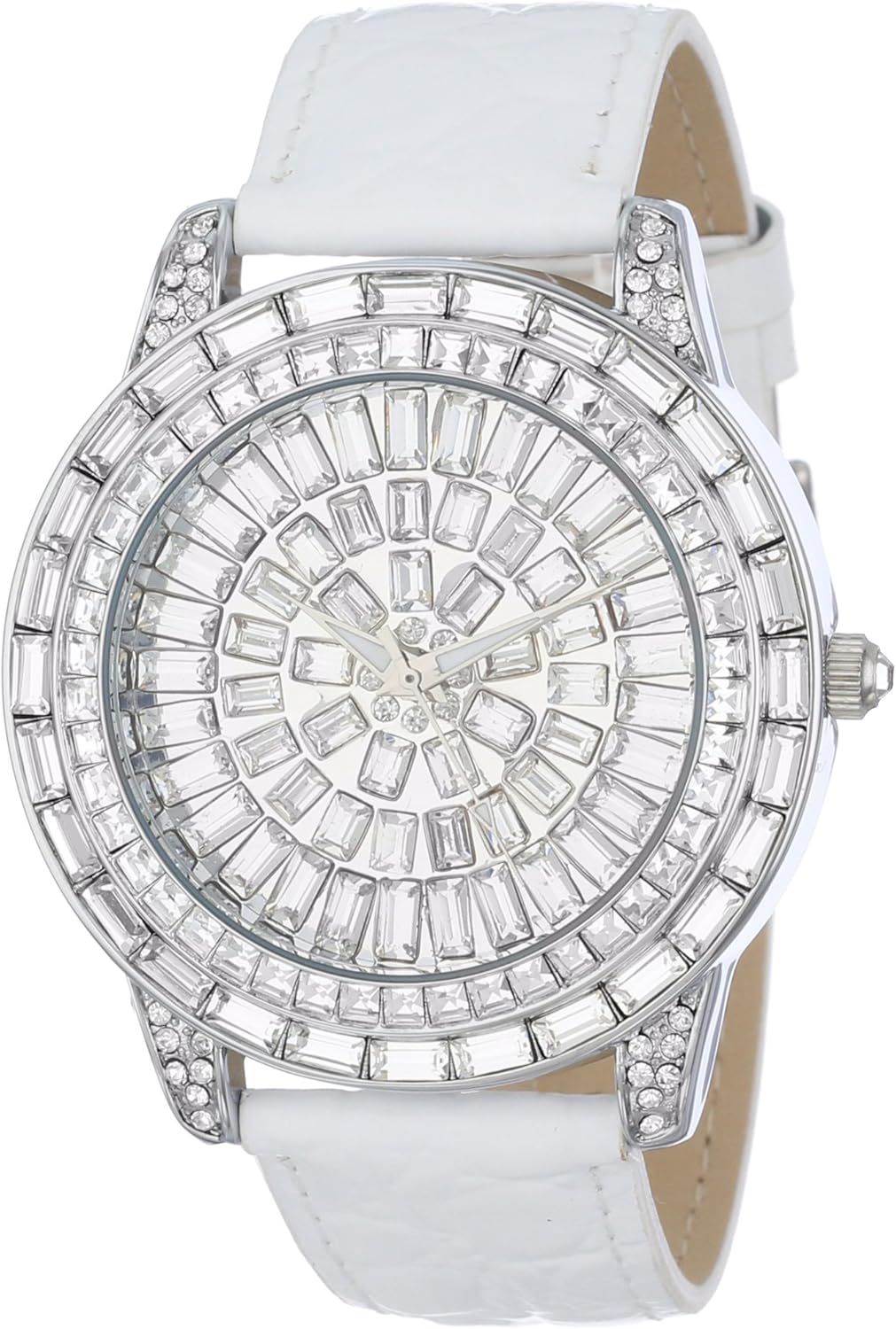 Peugeot Women's Crystal Couture Leather Bands Elegant Evening Watch