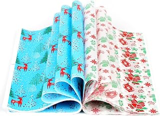 100 Pcs Christmas Wax Paper Sheets, Deli Paper Wrap Greaseproof Wrap Tissue for Fast Food Baking Cooking Frying