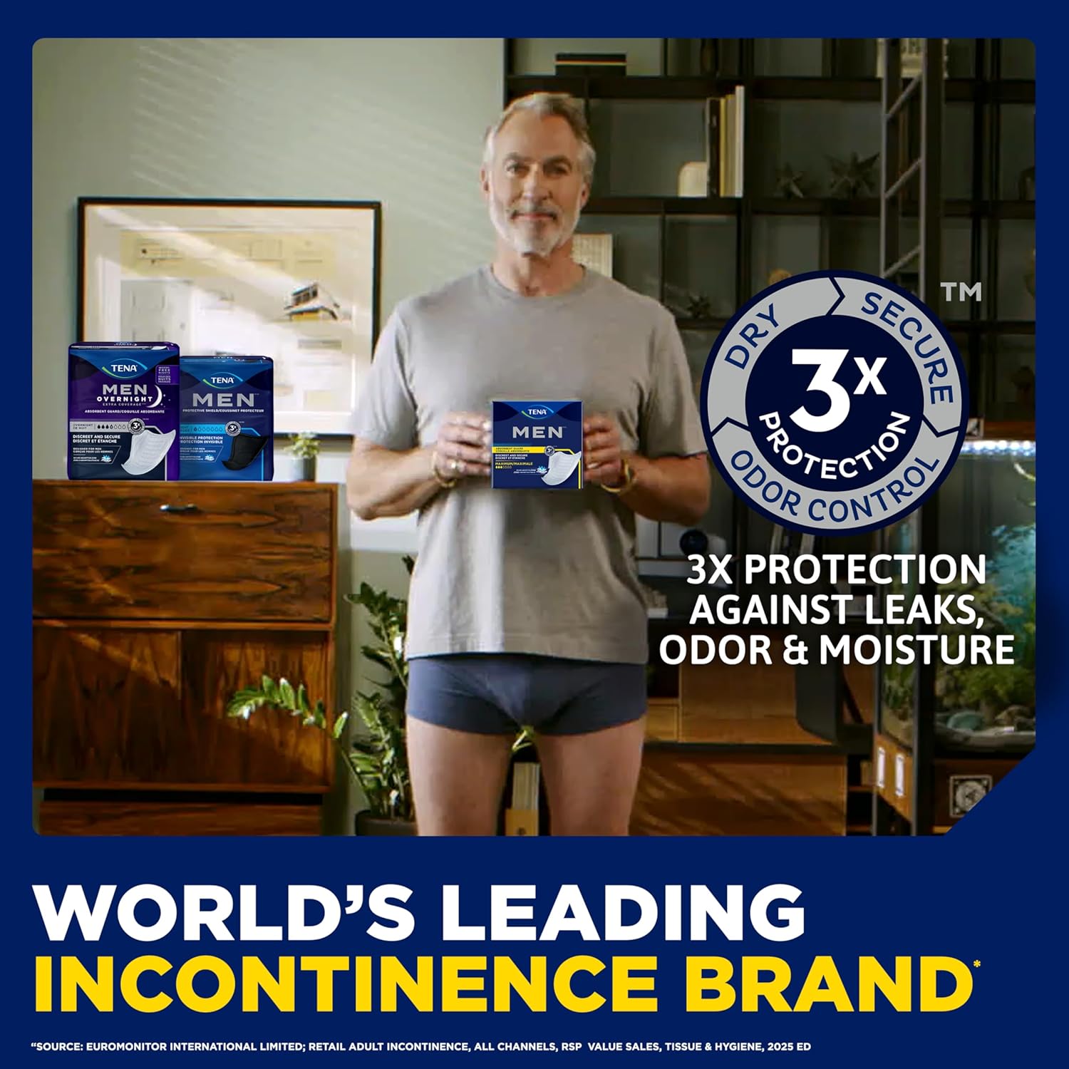 TENA Incontinence Guards, Overnight Absorbency & Advanced Odor Protection, Incontinence Guards for Men, 90 ct - Image 4