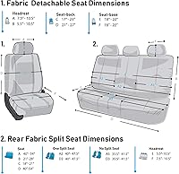 Vista 26 de FH Group - Juego completo de fundas de neopreno para asiento trasero dividido y delantero de respaldo bajo de auto/sedán/SUV, de neopreno, ajuste
