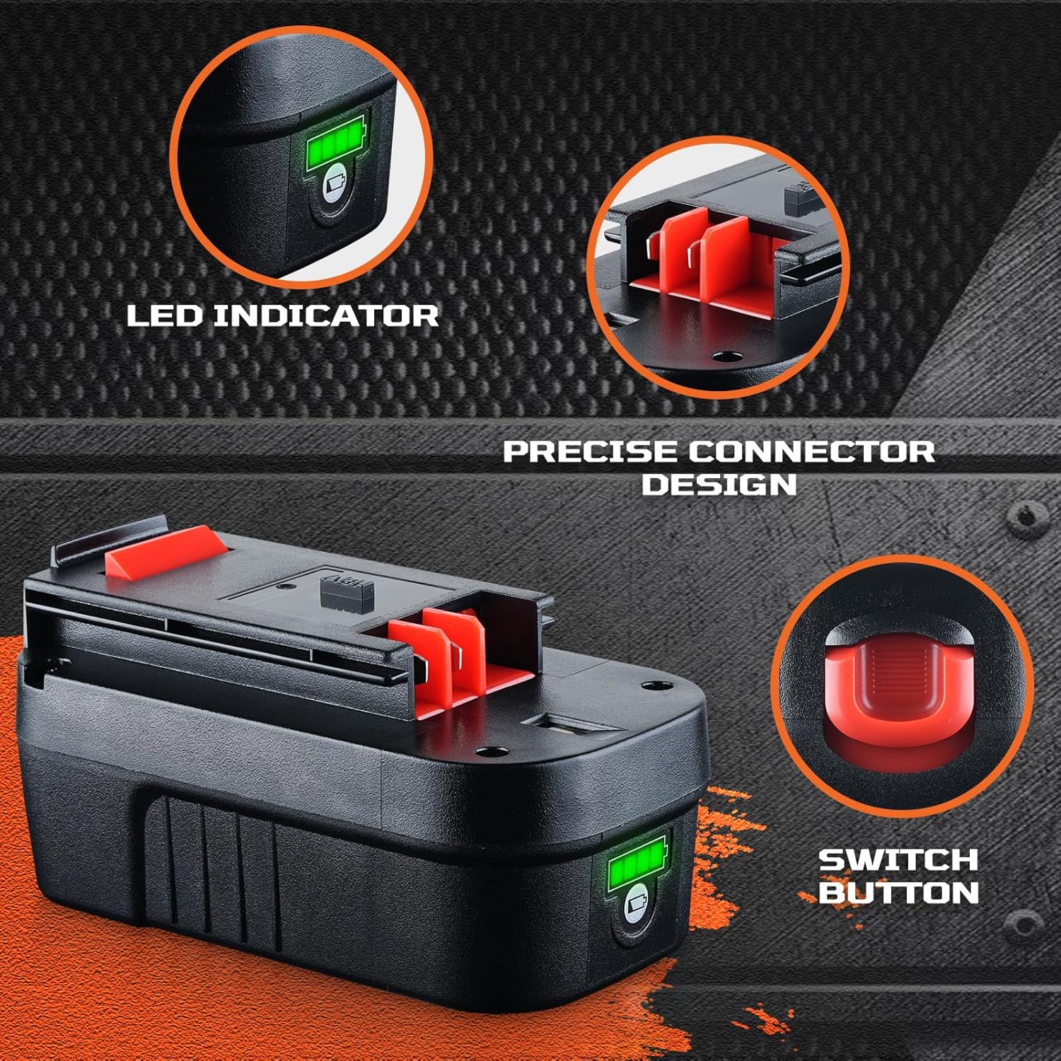 2Packs 7000mAh HPB18 Batery LI-ion Replacement for Black and Decker 18v battery A1718 A18 A18E HPB18-OPE Firestorm FS180BX FS18FL FSB18 Compatible with Black and Decker Battery Cordless Power Tools