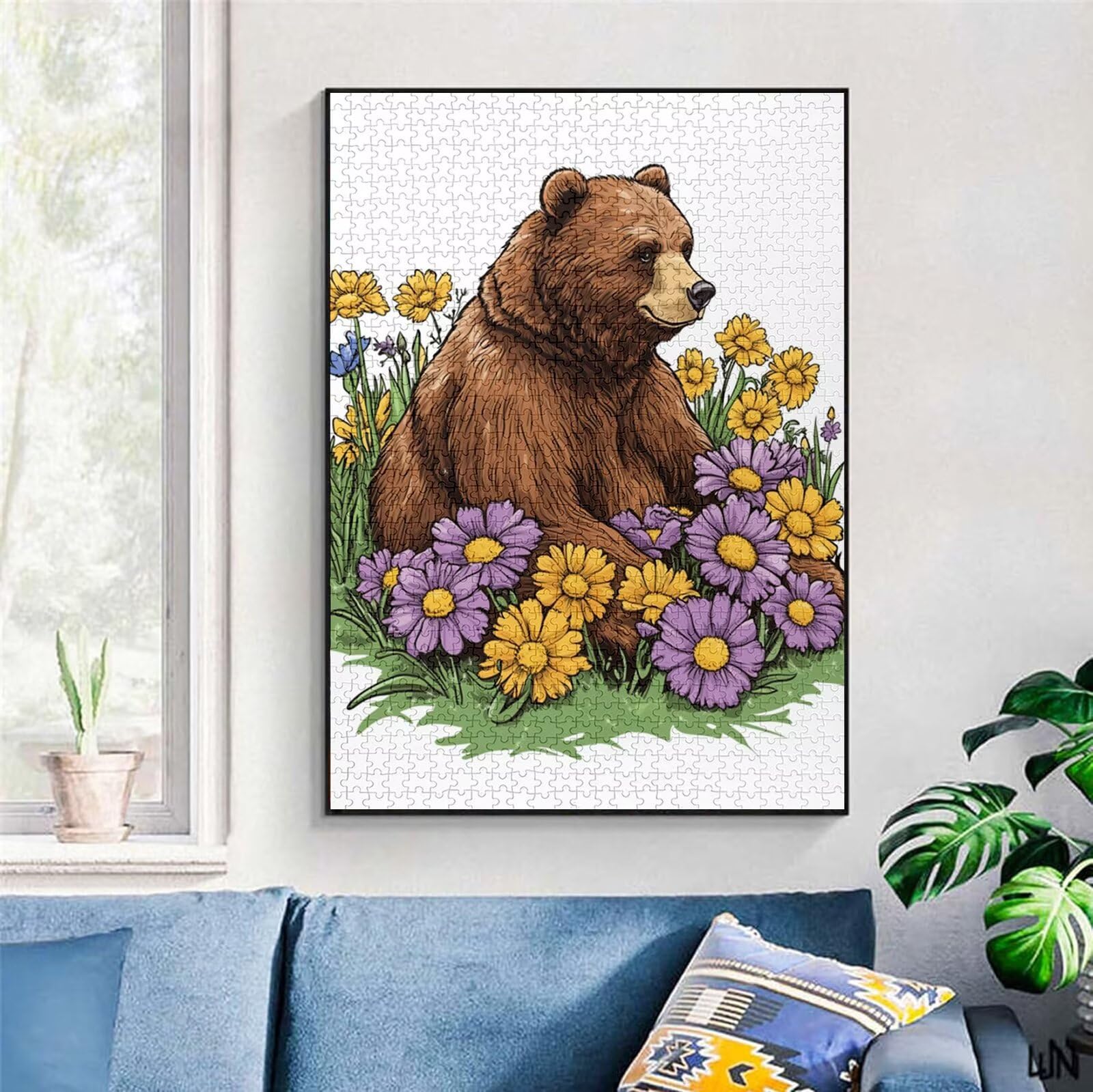 Puzzle 5000 Pezzi, 3 4 5 Anni Puzzle Fiore 6 7 8 Anni Giochi Educativi Sostenibili Con Motivi Per Adulti Da Gioco in Legno Di Alta Qualità Jigsaw Orso per Gioco Familiare, 2026 Regalo Natale H-1205