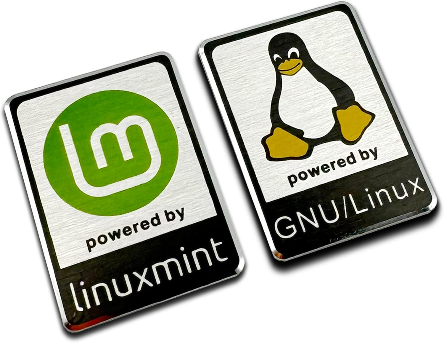Amazon.com: Mint Linux & GNU/Linux Penguin - Dual Pack Aluminum Decals ...
