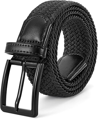 BELTROAD Elastic Braided Belt Mens Golf Belts No-Hole Design Lightweight Breathable Woven Stretch Belt for Golf Casual
