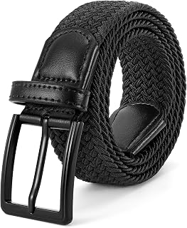 BELTROAD Elastic Braided Belt Mens Golf Belts No-Hole Design Lightweight Breathable Woven Stretch Belt for Golf Casual