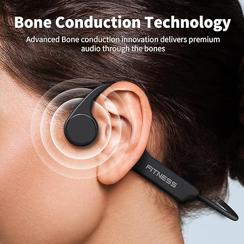 Miniatura 2 de PSIER Auriculares de conducción ósea, auriculares Bluetooth 5.3 de oreja abierta, 8 horas de reproducción, auriculares de conducción ósea con
