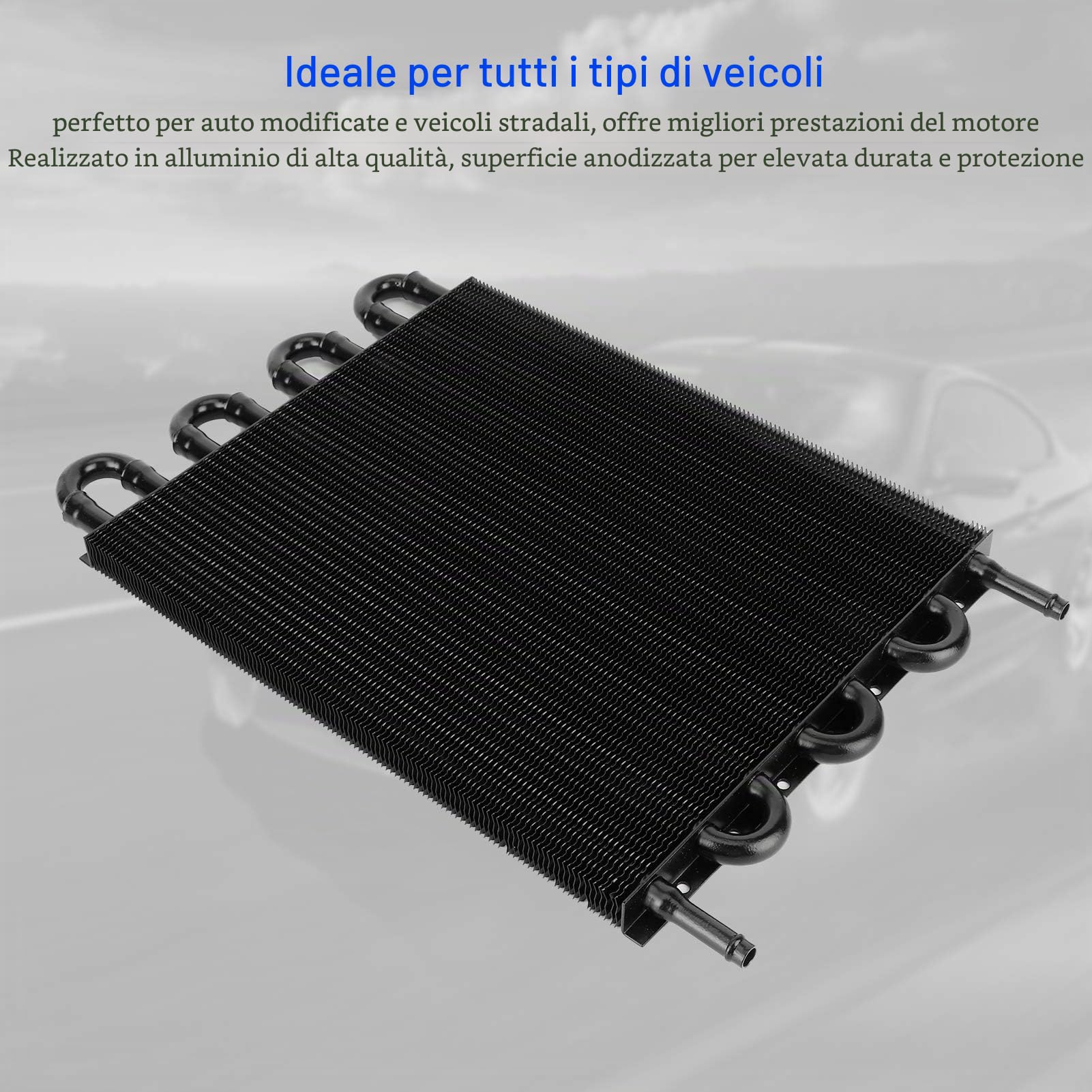 Radiatore Olio Trasmissione, 8 file Nero Universale in Alluminio Radiatore Dell'Olio Della Trasmissione Radiatore Olio OC‑1405 per Tutti i Veicoli, 300x254x20mm