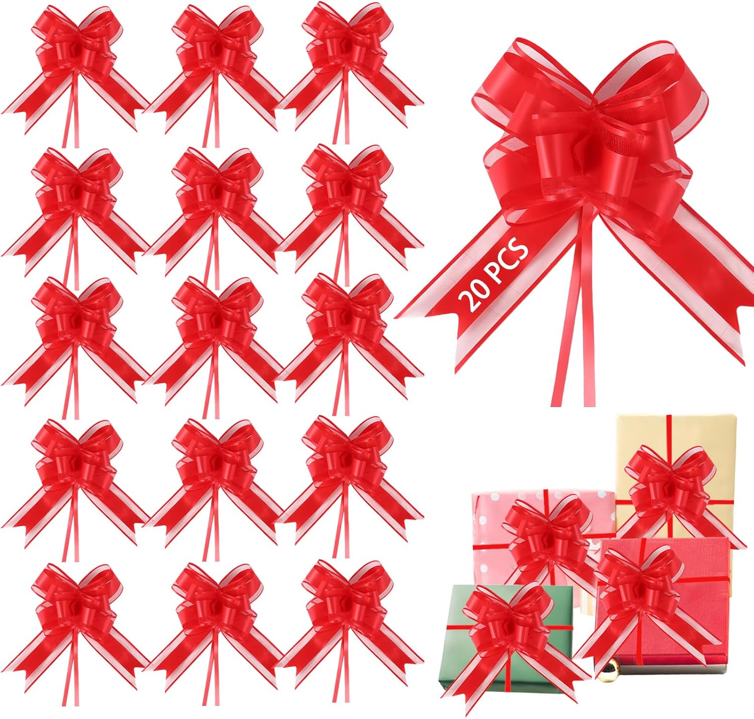 Seven Uncles Bows for Gifts, Large Pull Bow for Gift