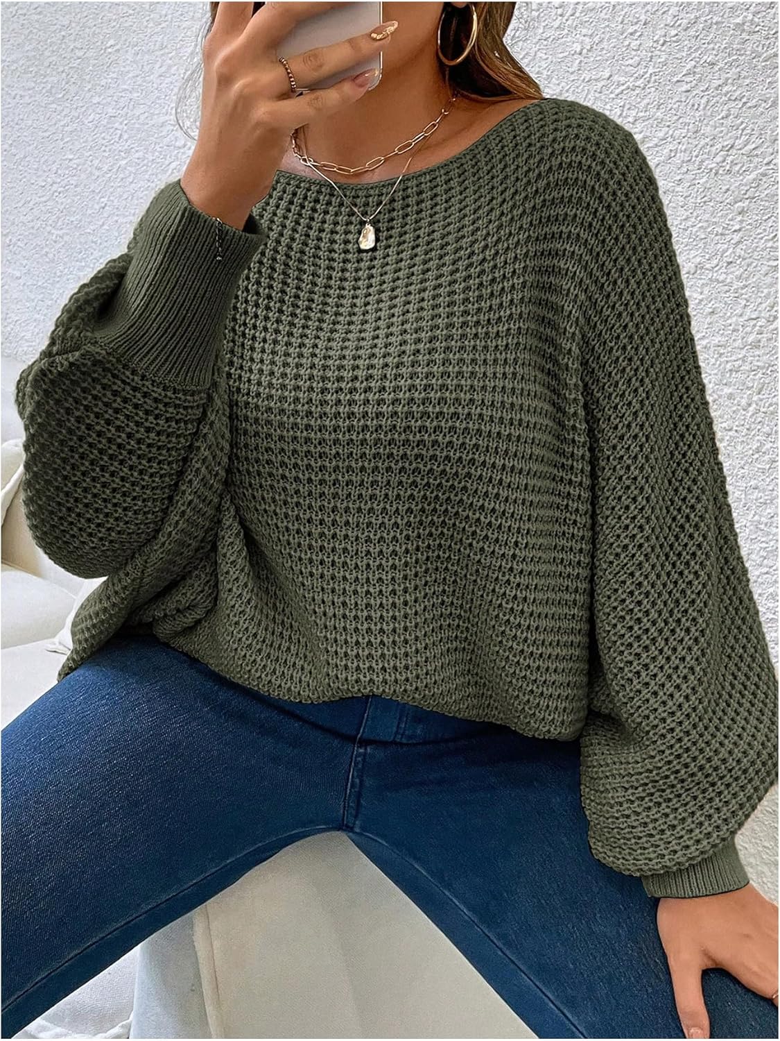 SOLY HUX Women's Plus Size Oversized Sweater Fall Fashion Crewneck Long Sleeve Casual Pullover Tops - Image 5