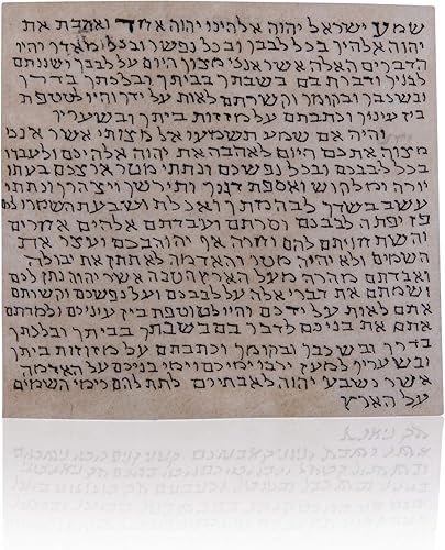 Pergamino Kosher Mezuzah, Parchment Klaf Mezuzah, escrito en Israel por un Sofer Stam, 7.1 cm x 7.1 cm