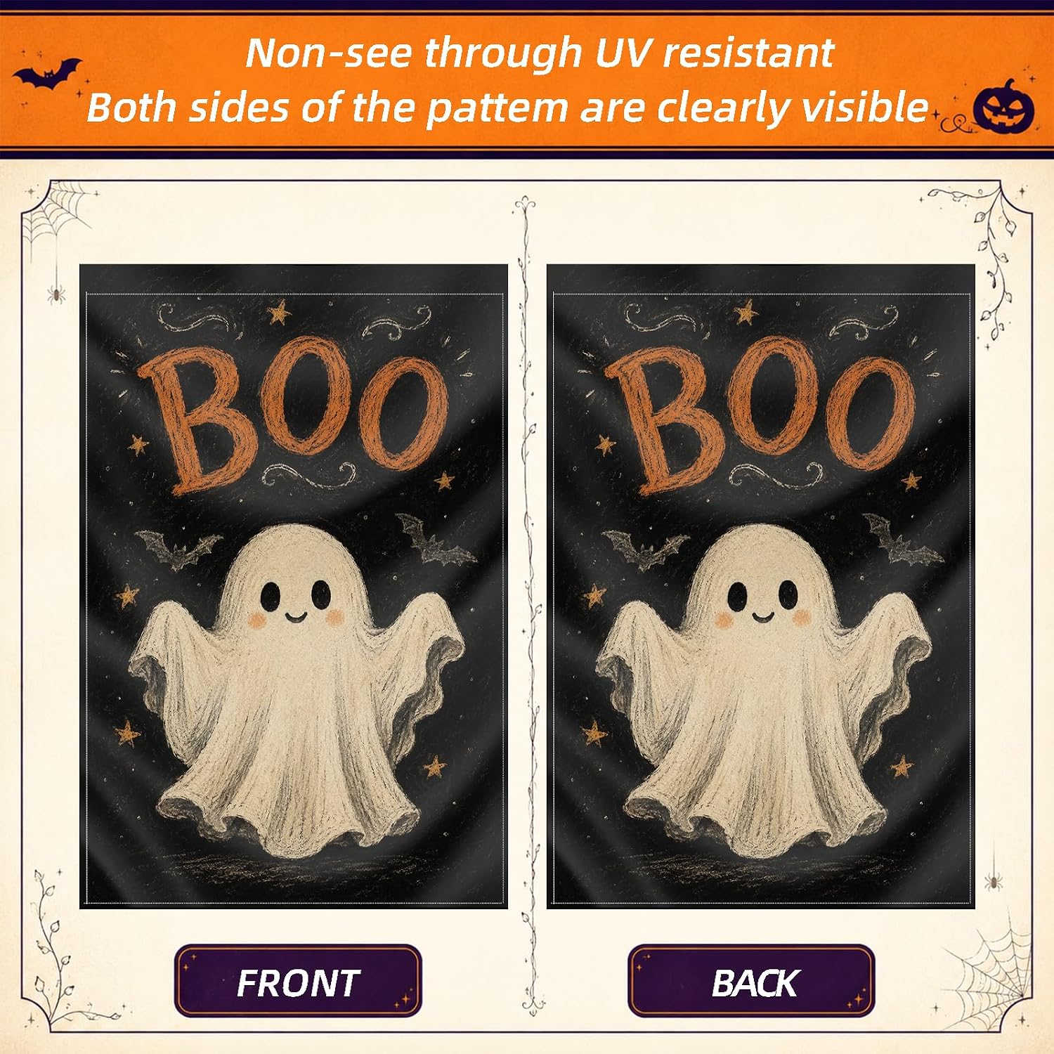 Cute Ghost Garden Flag Boo Halloween Outdoor Decorations 12x18IN image 4
